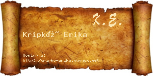 Kripkó Erika névjegykártya
