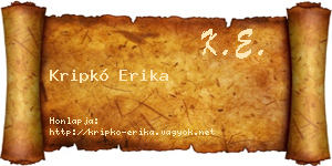 Kripkó Erika névjegykártya